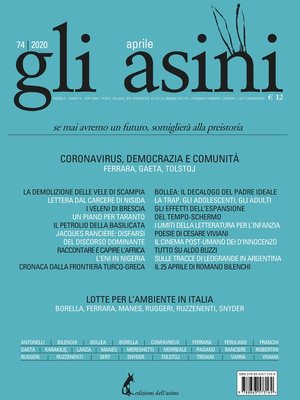cover image of "Gli asini" n. 74, aprile 2020